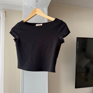 Good Luck Gem Black Crop Top